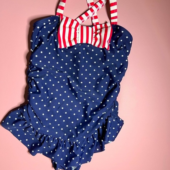 🇺🇸🇺🇸 JULY SALE Gymboree Navy and Red Kids Swim One Piece🇺🇸 - Picture 1 of 5